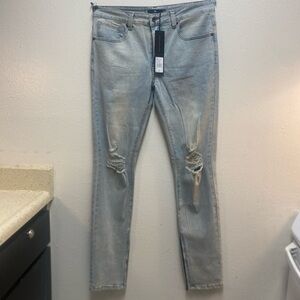ETNT Modern Classic Men's Light Blue Distressed Jeans (34)